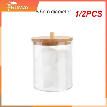 1/2 елемента грим е с памучен тампон организатор баня кутия за съхранение на памучни тампони козметика и бижута за отстраняване на грим мат контейнер с