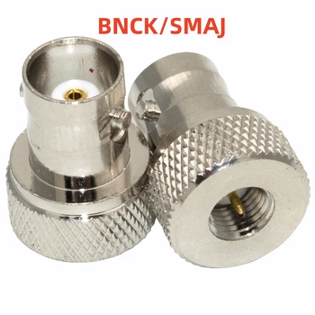 1 бр. диск BNCK/SMAJ никелирани коаксиален радиочестотни адаптер висока честота на адаптер BNC женски към SMA мъжки