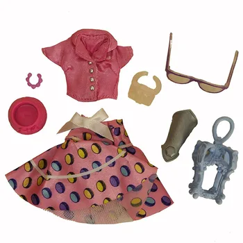 1 комплект дрехи + аксесоари за кукли училище за чудовища за момичета, комплект облекло 