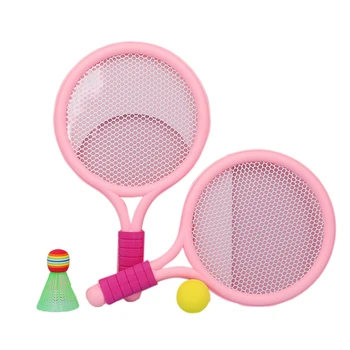 1 комплект розови ракети за плажен тенис и бадминтон, детска плажна ракета, лесна за използване
