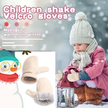 1 чифт Зимни Детски Ски ръкавици, Детски Дебели зимни Ръкавици За Новородените момичета и момчета, Детски флисовые ръкавици, запазването на топлина от 4 до 7 години ръкавици