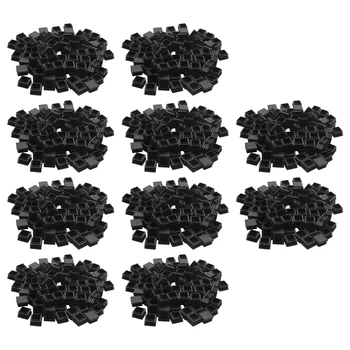 1000 бр. пластмасови квадратни тръбни поставяне Заглушающие шапки 20 мм x 20 мм, цвят черен