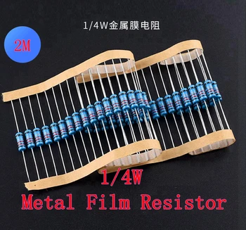 (100шт) 2 M Ω 1/4 W Метален филмът резистор 2 М Ом 0,25 W 1% ROHS