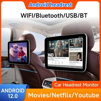 11,6-инчов Автомобилен облегалката за глава на Монитора Дисплей IPS, Android 12 Таблет Сензорен екран За играч на задната седалка на автомобила Видео Музика Bluetooth, HDMI