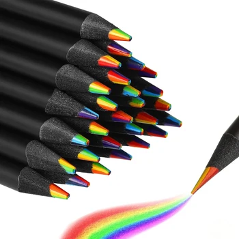 12 бр. с Преливащи се цветове Моливи, 4 мм сърцевина (5 цвята), Цветни Моливи, за възрастни, за художественото рисуване, colorization, да Скицирате, Предварително заточенные