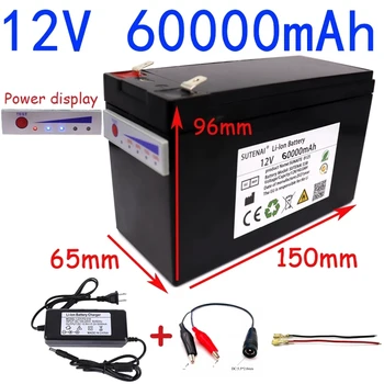 12v 60Ah 18650 литиево-йонна батерия 60000mAh 12,6 за пръскачка за резервно захранване UPS системи камери за наблюдение с 20A балансиран BMS