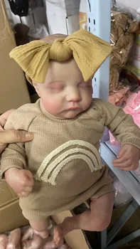 19-инчов Вече готовата кукла Levi Reborn Baby, Спящата реалистична новородено 3D-кожа, видимите вени, са подбрани художествена кукла