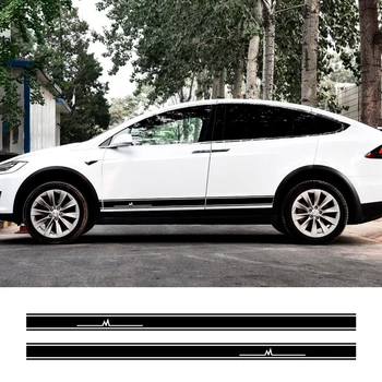 2 бр. Автомобили Стайлинговая Врата странична пола за Tesla Model S X 3, стикери за декор в дълга ивица, стикери виниловую филм, Аксесоари