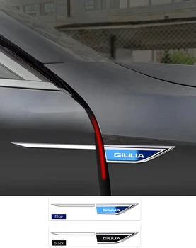 2 бр./компл., Автомобилно крило, стикер от неръждаема стомана, стикери, емблемата на модела на автомобила, за украса на екстериора за Alfa Romeo giulia Автомобилни аксесоари