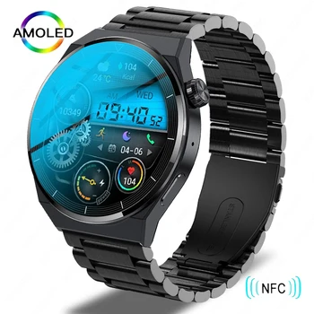 2023 NFC Смарт Часовници Мъжки GT3 Pro AMOLED 390*390 HD Екран сърдечната Честота Bluetooth Предизвикателство IP68 Водоустойчив Смарт часовници За Huawei, Xiaomi