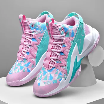 2023 Модерни Розови Високи Баскетболни маратонки за мъже и жени, Дишаща Лека Баскетболни обувки, Мъжки маратонки, тенис de basquete