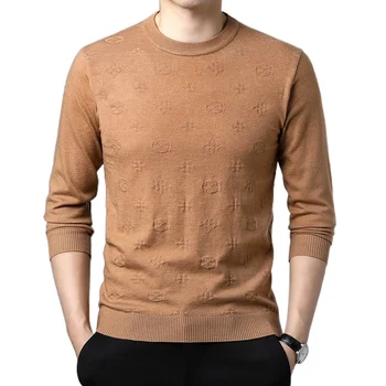 2023 Нов Мъжки Пуловер е модерен обикновен топъл Пуловер, Бизнес случайни пуловер с деколте във формата на сърце