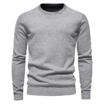 2023, Новост зимата, Всекидневни пуловер с високо качество, Мъжки пуловер с кръгло деколте, обикновен, с дълъг ръкав, Топло Тънък, мъжки пуловер, Мъжки дрехи