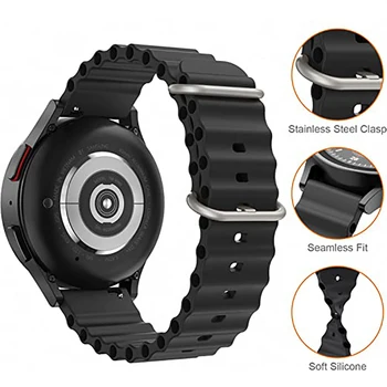 22 мм и 20 мм и Каишка За Samsung Galaxy Watch 4 classic 5 Pro 3/active 2/Gear S3 Силикон Океански гривна Huawei watch GT 2 3 band pro