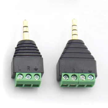 3,5 mm 3 Щифта 4-щифта штекерный конектор 3pin 4pin Аудио AUX адаптер за слушалки към конектора за слушалки Стерео Щепселът е без запояване направи си САМ