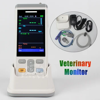 3,5-Инчов TFT Ръчно ветеринарен оксиметър за кучета и котки, машина за мониторинг на температурата с функция за SPO2, Ветеринарен обзавеждане