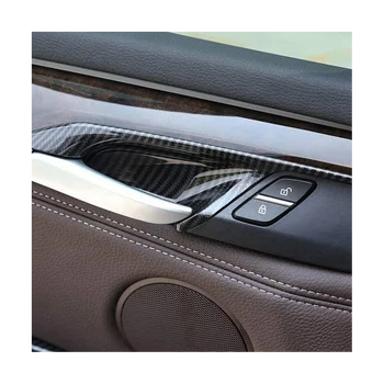4 бр. Вътрешна Врата копчето на Колата, Наслагване на Купата за BMW X5 F15 X6 F16 2014-2018, Рамка Панел Подлакътник, Декоративни Стикер От Въглеродни влакна