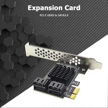4-портов карта за разширяване на SATA III PCIe 6 gbps от SATA до PCI-e 1X контролер с монтиране на стена