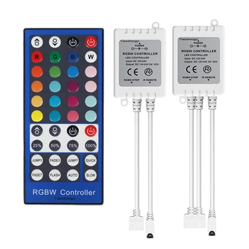 40key RGBW-Слаби led Контролер DC12-24V 5 Контакти IR дистанционно Управление, 4-канален led Контролер За SMD 5050 RGBWW led лента