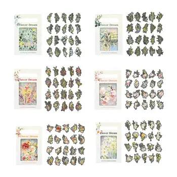 40x Набор от Растителни Етикети са Водоустойчиви Етикети САМ Decoration ПЕТ Декоративни Стикери за Лаптопи Албум Дневник Изработване на Картички Лаптоп