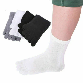 5 Чифта Мъжки чорапи с пет пръста, Памучни къси, есен-пролет, един размер, различни цветове, меки, Удобни, обикновена, в стил Харадзюку
