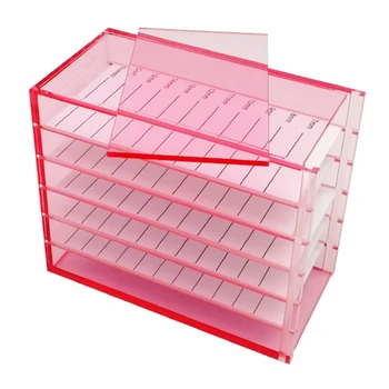 5-слойный кутия за съхранение на миглите Акрилни притежателя на миглите Прозрачна кутия за мигли Подарък директен доставка