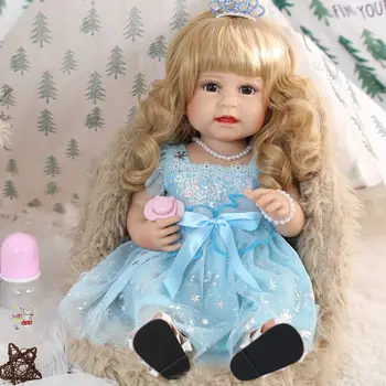 55 См Мека Силиконова Кукла за Новородени Момичета Цялото Тяло, реалистична принцеса Bebe Реборн, Menina Bonecas Presente Brinquedos
