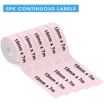 5шт Labeller лента непрекъснато действие P12, стикер за принтери P12, преносим мини безжичен принтер за етикети, термобумага