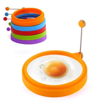 6 Цветни Силиконови Блинных Пръстени за Печени Яйца, на Омлет, на Кръгла Форма за Яйца Форма за Приготвяне на Закуска, на Тиган, Фурна, Кухня