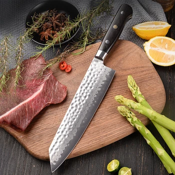 8,5-инчов нож Kiritsuke с 9-слойным от стоманени остриета за готвачи, Секира за нарязване на 10Cr15MoV, кухненски ножове ръчна изработка, ковани инструменти за приготвяне на храна