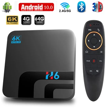 Android TV Box Android 10 4 GB 64 GB 32 GB 6 КЪМ 3D Видео H. 265 мултимедиен плейър 2,4 Грама на 5 Ghz Wifi Bluetooth телеприставка Smart TV Box