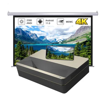 CHANGHONG B8U Сверхкороткофокусный Лазерен 4k Проекторът с 2300 ANSI Android 11 TV Recorder с Автофокус за Домашно Кино