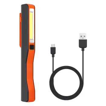 COB Акумулаторна батерия с работно лампа Micro USB Отточна тръба на шарнирна връзка фенерче Инструмент за процесът на инспекция Оранжево осветление
