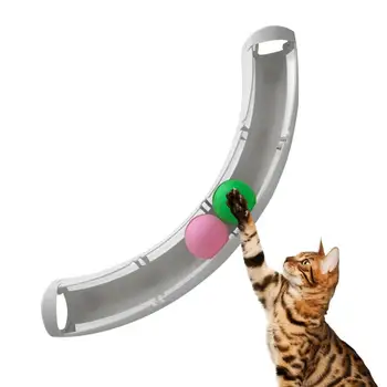 Cat Track Ball Цветни топки, играчка-пистата за котки, богат на функции интерактивна играчка за котки и устойчив на укусам, стабилна, забавни играчки За
