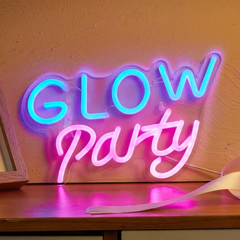 Chi-buy LED Neon Glow Party Със Захранването от USB Неонови Надписи Night Light 3D Wall Art & Детска Стая, Спалня, Всекидневна Декор за Лампи и Табели