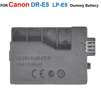 DR-E5 Конектор dc LP-E5 захранващ Адаптер с Фиктивна Батерия За фотоапарат Canon EOS Rebel XSi XS 450D 500D 1000D Kiss F X2 X3 T1i