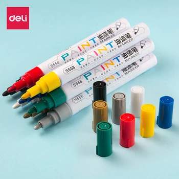 Deli Color Paint Maker Бяла Водоустойчива писалка за рисуване на графити rotulador permanente Мебели Автомобилната боя Singature canetas Art