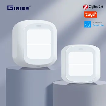 GIRIER Sasha ZigBee/wi-fi Smart Scene Switch 2CH Безжично дистанционно Управление Бутон 