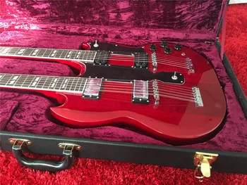 GuitarShack Red EDS1275 Китара на Джими Пейдж модел; Китара с двоен брачните; Безплатна доставка