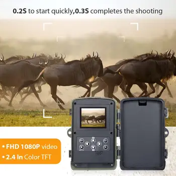 Hc801a Pir Сензор Фотоловушки 1080p Ловен отпечатък върху Спусъка на камерата, За Проучване на дивата природа Ловни Камера С Активиране на движение, Нощно Виждане