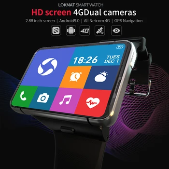 LOKMAT APPLLP MAX 4G LTE Умни Часовници Мъжки WiFi, Dual camera Голяма Игри Екран за видео разговори Монитор на сърдечната честота Смарт Часовници за Android