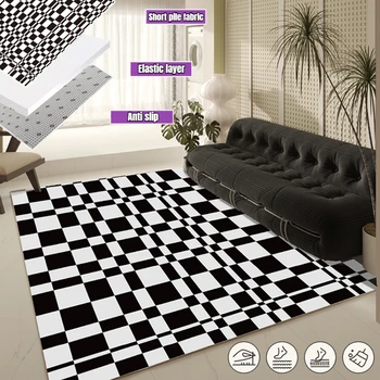Latticework минималистичные килими за декориране на всекидневна, постелки за спални, подложка за пода в шахматна дъска модел на голяма площ, домашен нескользящий мат, който може да се пере