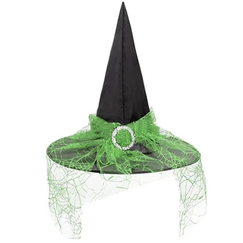 M89E шапка вещица с воал, костюми за възрастни, детски дълга шапка на магьосник, на магическа шапка на Хелоуин