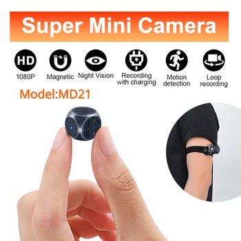 MD21 Mini Dice Камера HD 1080P Сензор Камера за нощно виждане Видеорекордер Движение Micro Secret Cam Sport DV Video Малък Екшън-Записващо устройство