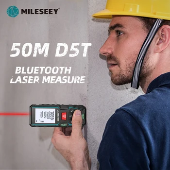 MILESEEY висока инжекция лазерна рулетка D5T Bluetooth Лазерен далекомер 50 М Лазер Trena, пренос на данни чрез прилагане в реално време
