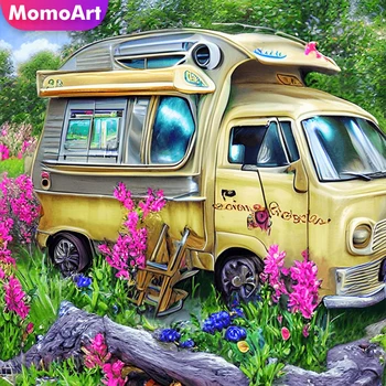 MomoArt САМ Диамантена мозайка Колата е Нов Прием на Диамантена картина Пейзаж, Определени за кръстат бод Цвете Ръчно изработени Хоби