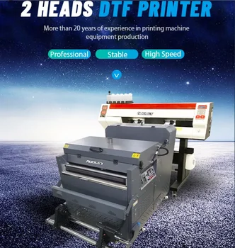 NDL Професионален универсален принтер Dtf с две глави 60 cm за печат на тениски от всички тъкани