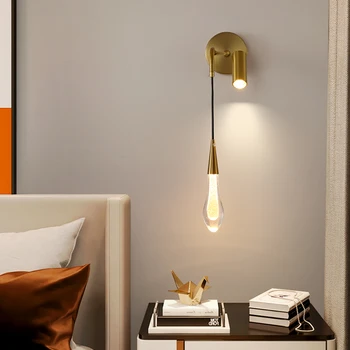 Nordic Home Led монтиран на стената лампа, малка странична лампа за офиса, led прожектор, Хол, монтиран на стената лампа за спални, Ново огледало за преминаване в банята, led лампа