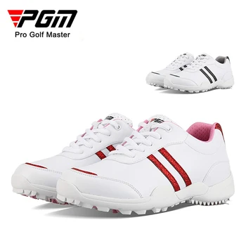 PGM, Дамски обувки за голф са с фиксирани противоскользящими шипове женски Водоустойчиви Дишащи обувки С бърза шнур, Ежедневни обувки, Лека обувки