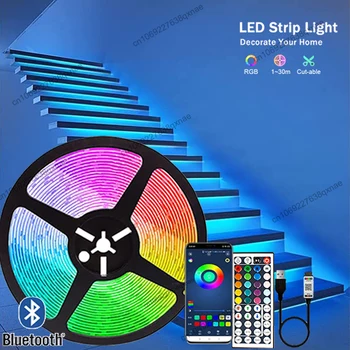 RGB Led лента Luces Led 10 М 15 М 20 М И 30 М Led светлини Bluetooth Синхронизация на музика Неонови Светлини 5050 Светодиодна лента Украса игри стая